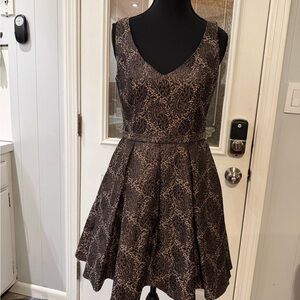 ABS Allen Schwartz Black and Gold Mini Dress